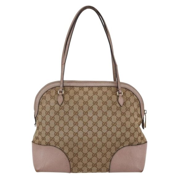 GUCCI GG Canvas Shoulder Bag Beige Gold Auth - Picture 3 of 16